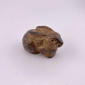 Miniature Brown Speckled Bunny Rabbit Figurine Otagiri OMC Japan Vintage Ceramic
